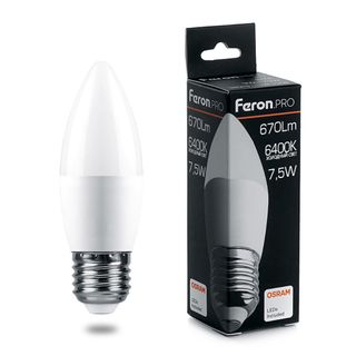 Лампа светодиодная 7.5W 230V E27 6400K C37
