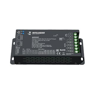 INTELLIGENT ARLIGHT Диммер SMART-PWM-104-73-SH-SUF Black (12-48V, 4x6A, RJ-45, 2.4G) (IARL, IP20 Мет